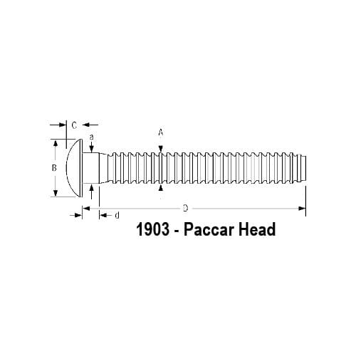 #01903-70610 Avdel Paccar Head Steel Maxlok Lock Bolt, 3/16″ Dia., .062 – .625 Grip