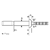 Gesipa Dome Head Mega-grip Rivet Diagram