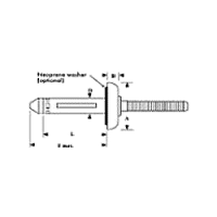 Gesipa Large Flange Head Bulb-tite Rivet (diagram)
