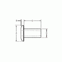 01121-00404 Chobert Rivet Dome Head, Steel, 1/8″ Dia.