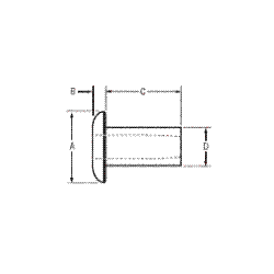 01121-00408 Chobert Rivet Dome Head, Steel, 1/8″ Dia.