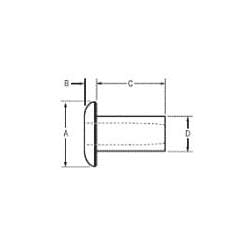 01121-00609 Chobert Rivet Dome Head, Steel, 3/16″ Dia.