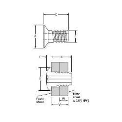 01722-03510 Rivscrew Rivet Dome Head, Steel, 3.5mm Dia.