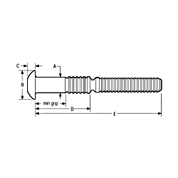 2621-0804 Avdelok Brazier Head Lock Bolt, 1/4″ Dia.