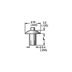 38-208-18-16 Brazier Head Drive Rivet, 1/4″ Dia.