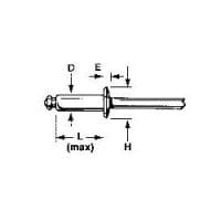 AD46BS, Aluminum/Steel Dome Head POP Rivet