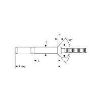 RV6177-6-8 Steel Countersunk Head Mega Grip Rivet, 3/16″ Dia.