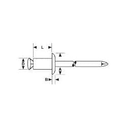 GSMD65ADP Peel Rivet, 3/16″ Diameter , .256 – .354 Grip Range