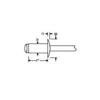 SB5-8 Steel Klik-Fast Button Head Rivet, 5/32″ Dia.