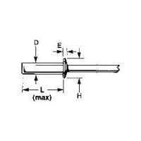 AD42AH Aluminum Closed End Dome Head POP Rivet, 5/32" Dia.