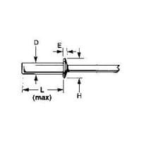 AD54AH Aluminum Closed End Dome Head POP Rivet, 5/32" Dia.