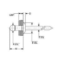 1663-0619 Aluminum/Stainless Lo-Profile Head Multigrip Rivet, 3/16″ Dia.
