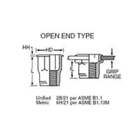 M10x1.5 ISO, A-H Series , Grip: 3.8-7.90, Aluminum, Part #A4101538