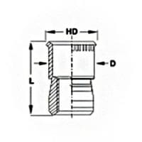 Sherex CAT/CFT Series – #CFT1/CAT1-0440 – Rivet Nut – Stainless Steel