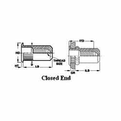 Sherex CAK Series – #CAK2-1015-3.8 – Rivet Nut – Steel