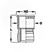 Sherex CFT/CAT Series – #CFT2/CAT2-610 – Rivet Nut – Steel